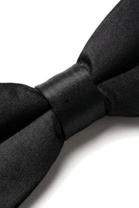 Strik Zwart Satijnen Clip-On Heren Jongens Unisex Smokingoverhemd