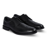 Cambridge - Zwarte wingtip brogue derby schoenen voor heren