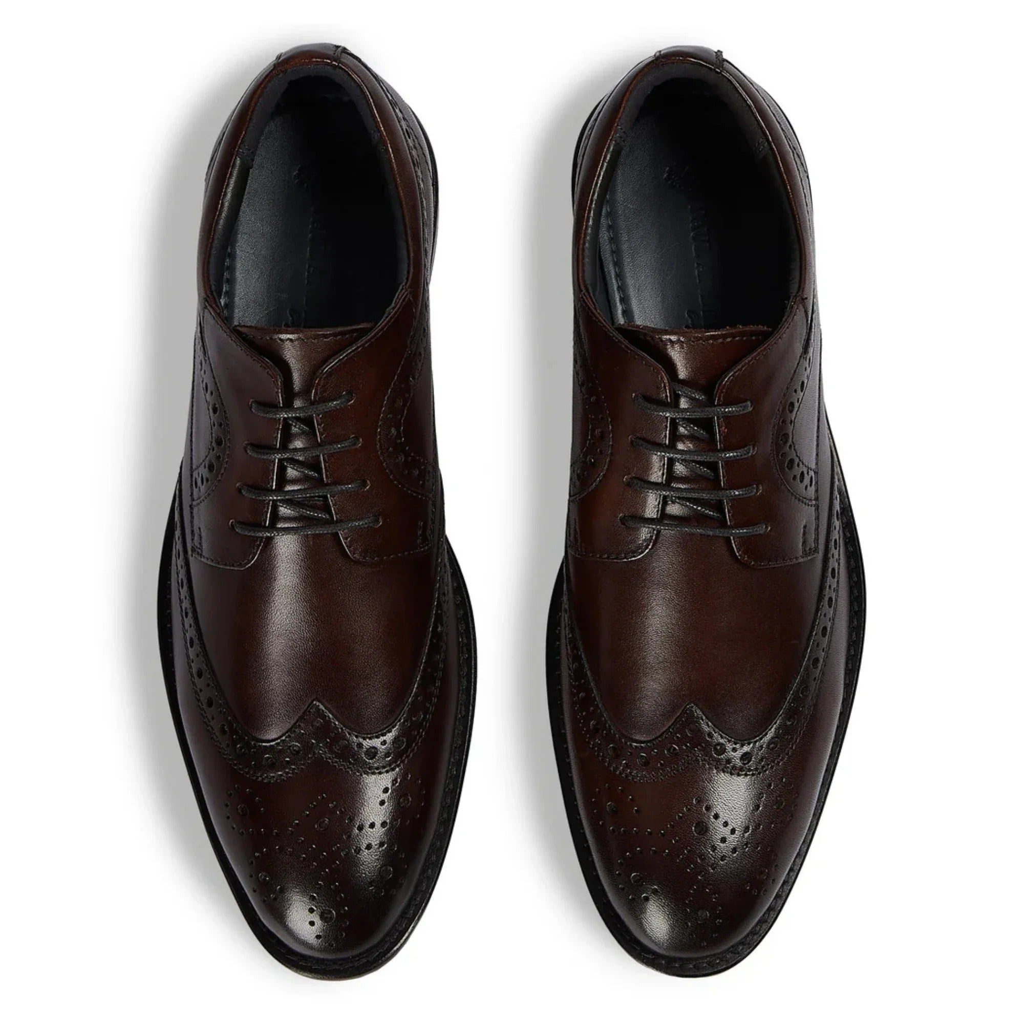 Cambridge - Donkerbruine wingtip brogue derby schoenen voor heren