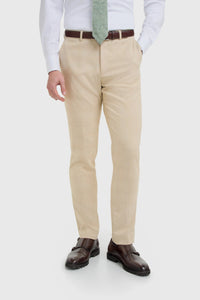 Camden - Beige driedelig pak met ruitpatroon voor heren