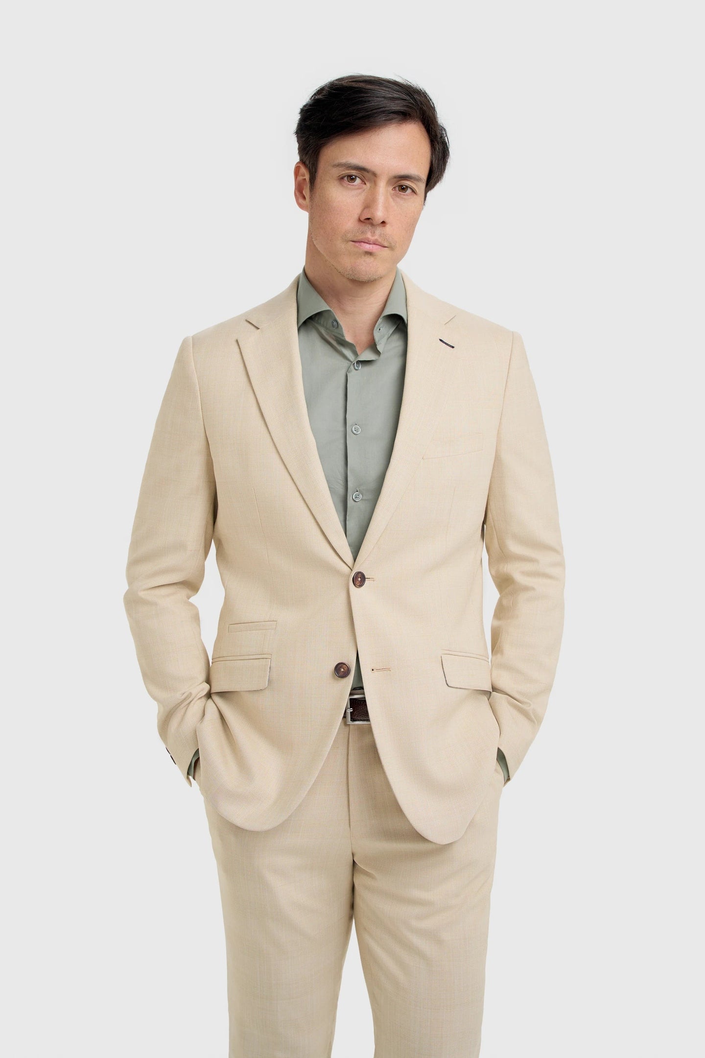 Camden - Beige geruite blazer voor heren