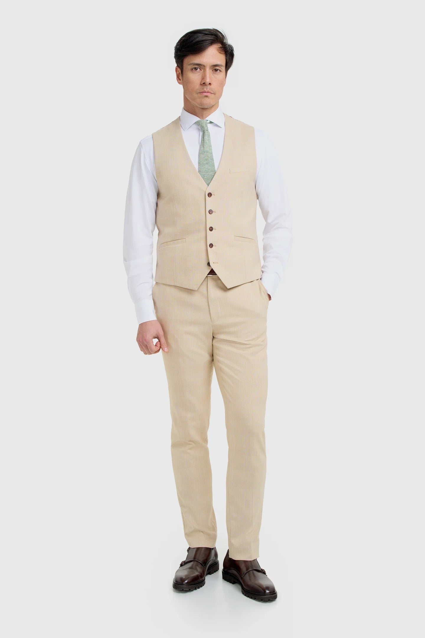 Camden - Beige geruit herenvest