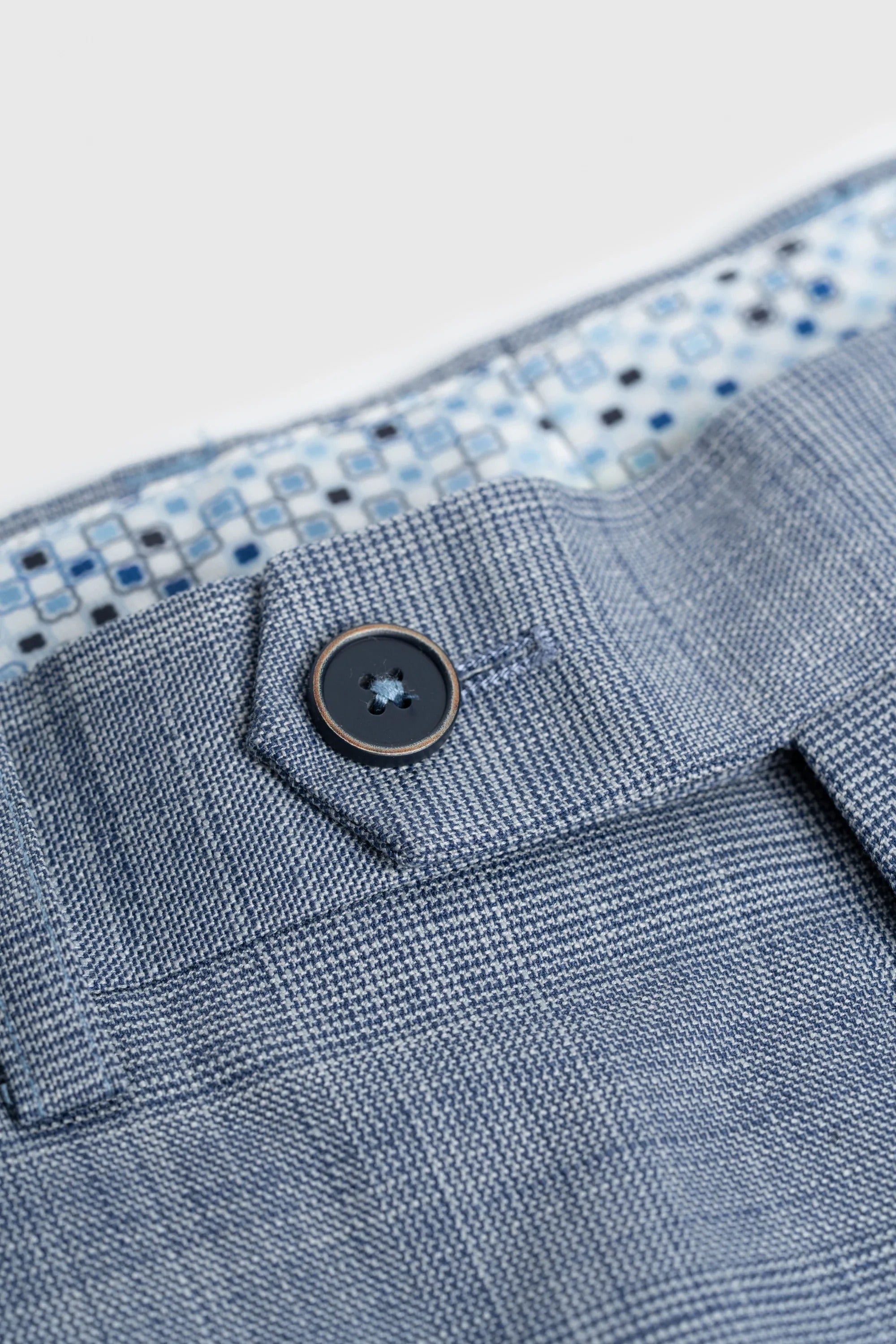 Camden - Blauw driedelig pak met ruitpatroon voor heren