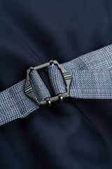 Camden - Blauw driedelig pak met ruitpatroon voor heren