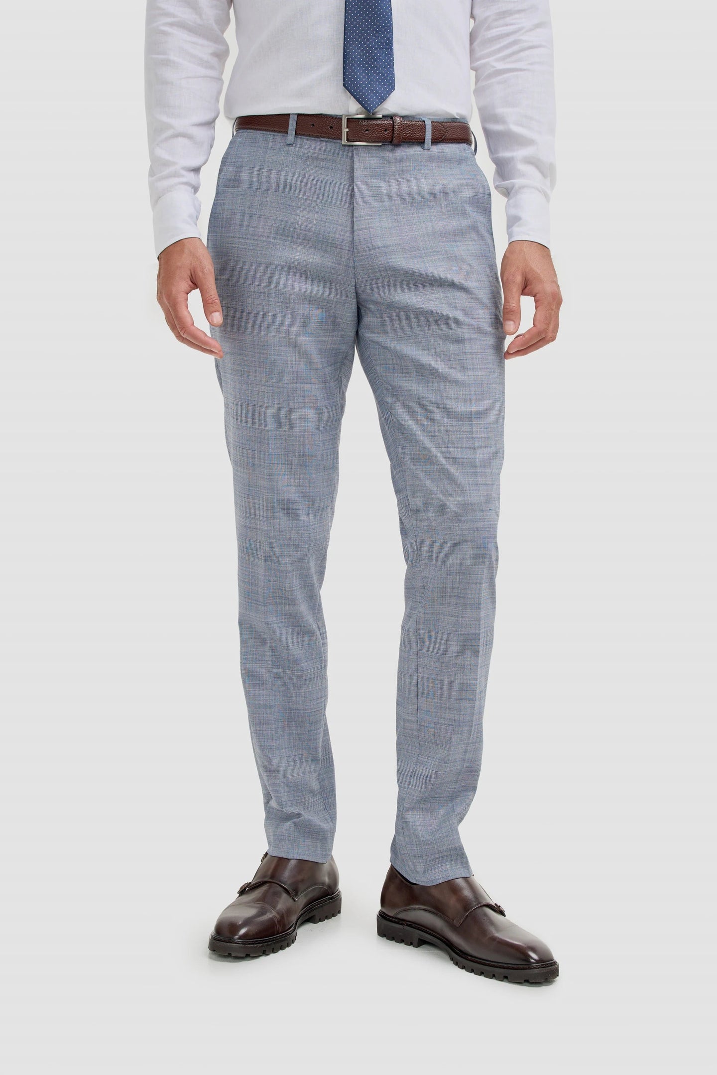 Camden - Herenbroek met blauw ruitpatroon