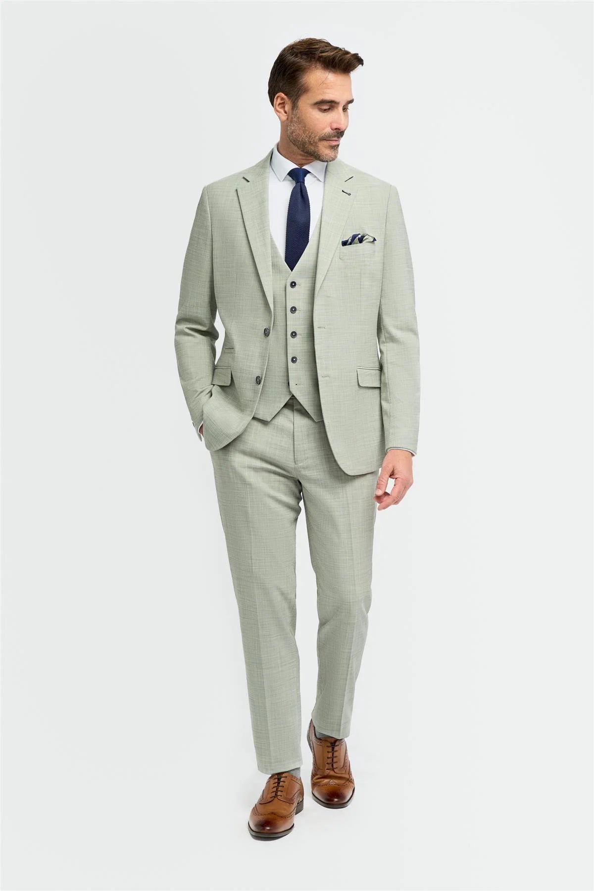 Camden - Heren Sage Green Tailored Fit Blazer
