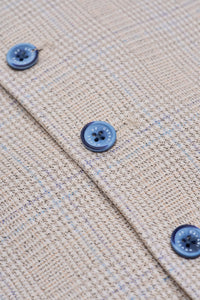 Caridi - Heren Tweed Beige Trouwvest