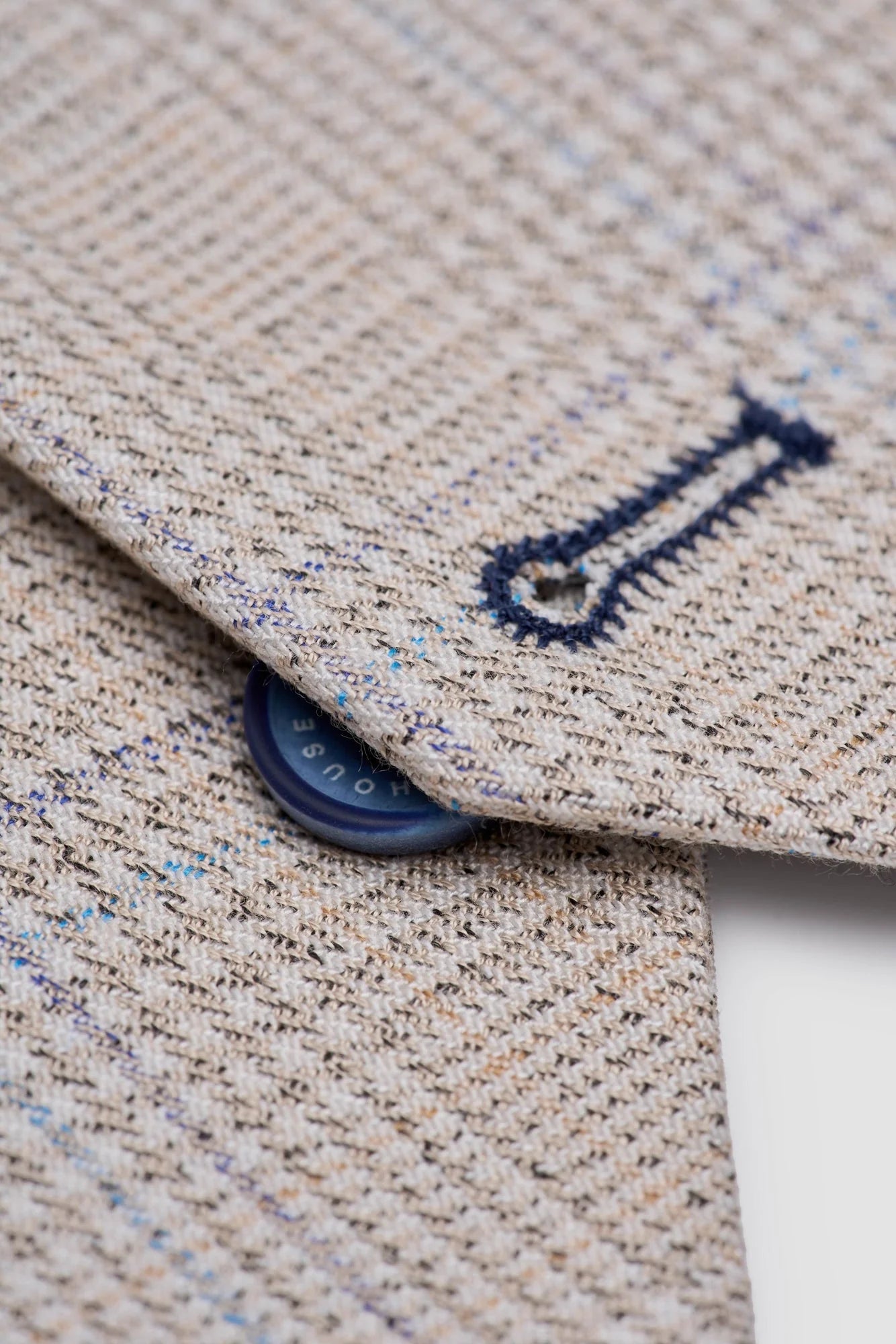 Caridi - Heren Tweed Beige Trouwvest