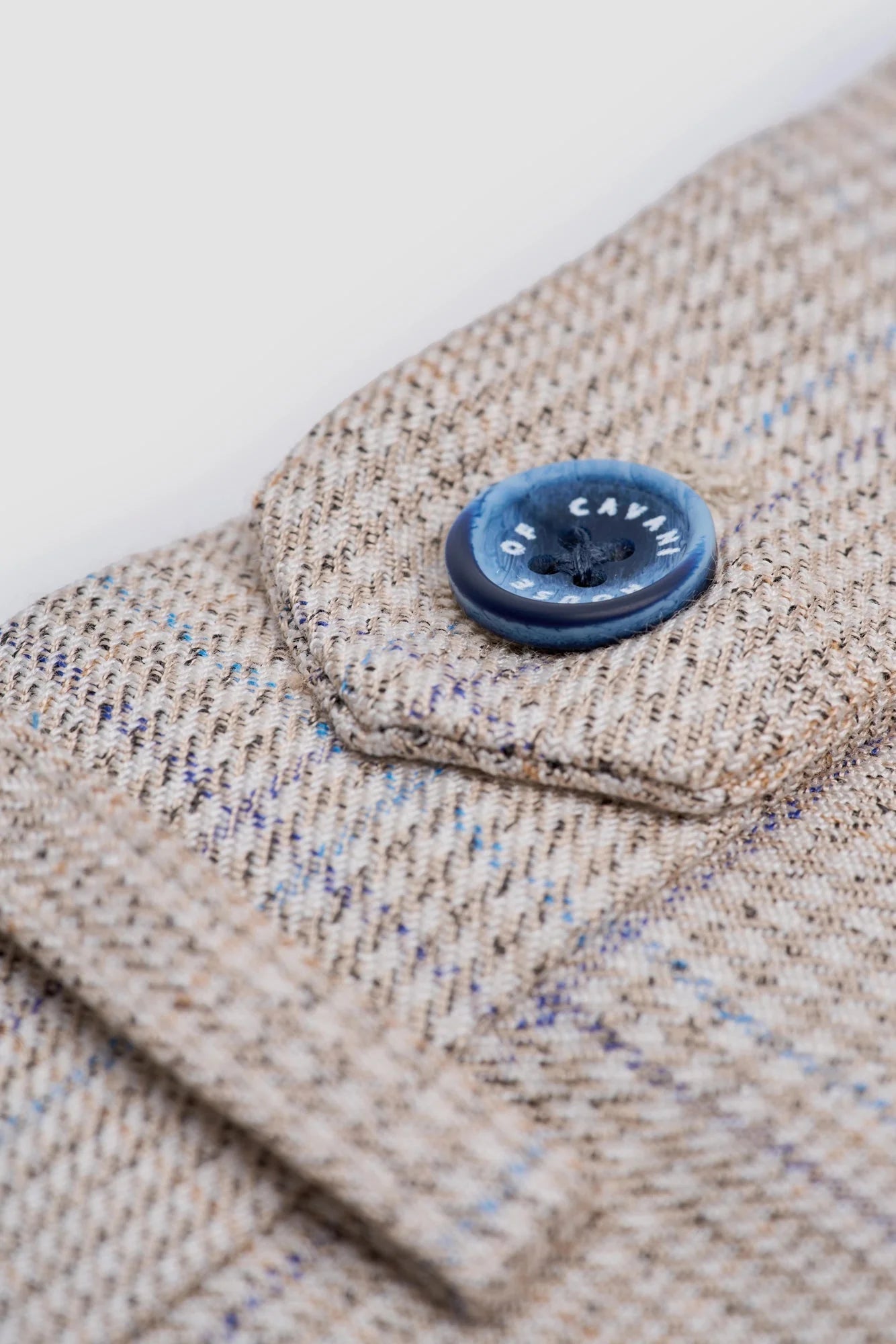 Caridi - Tweed beige herenbruidsbroek
