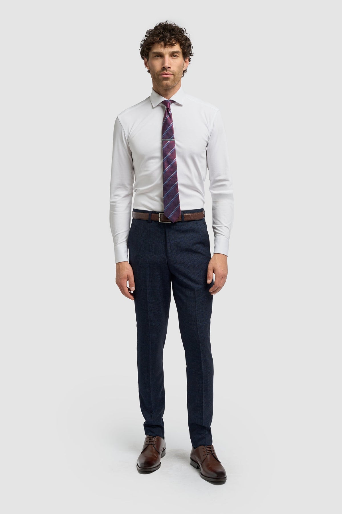 Caridi - Heren Tweed Marineblauwe Broek
