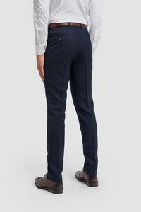 Caridi - Heren Tweed Marineblauwe Broek
