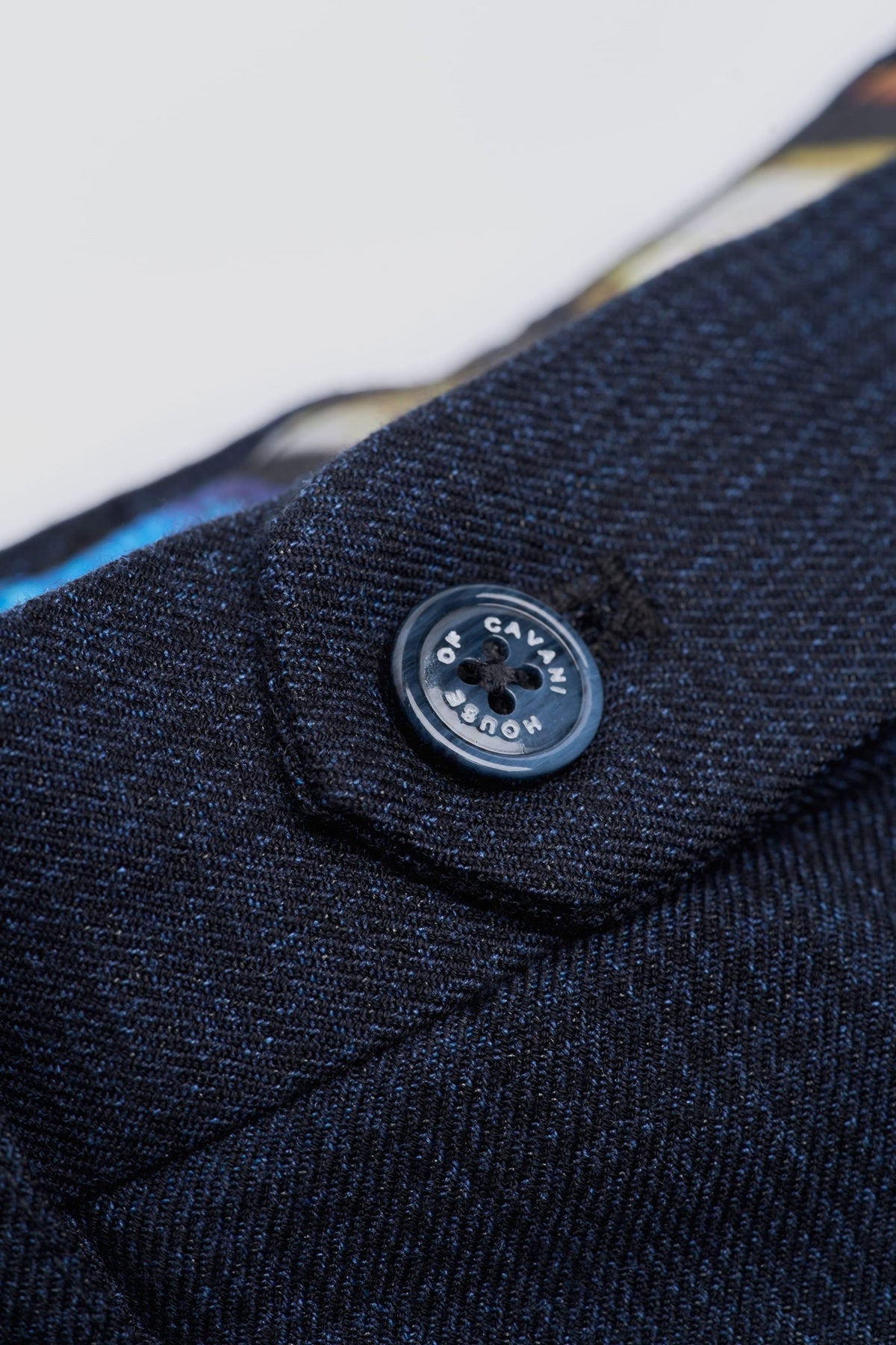 Caridi - Heren Tweed Marineblauwe Broek