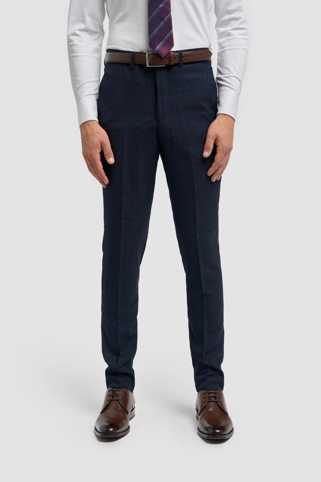 Caridi - Heren Tweed Marineblauwe Broek