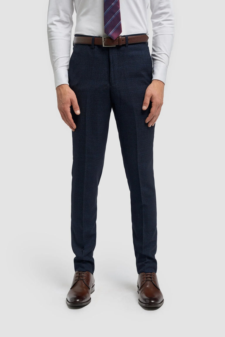 Caridi - Heren Tweed Marineblauwe Broek