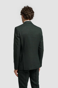 Caridi - Heren olijfgroene tweedblazer