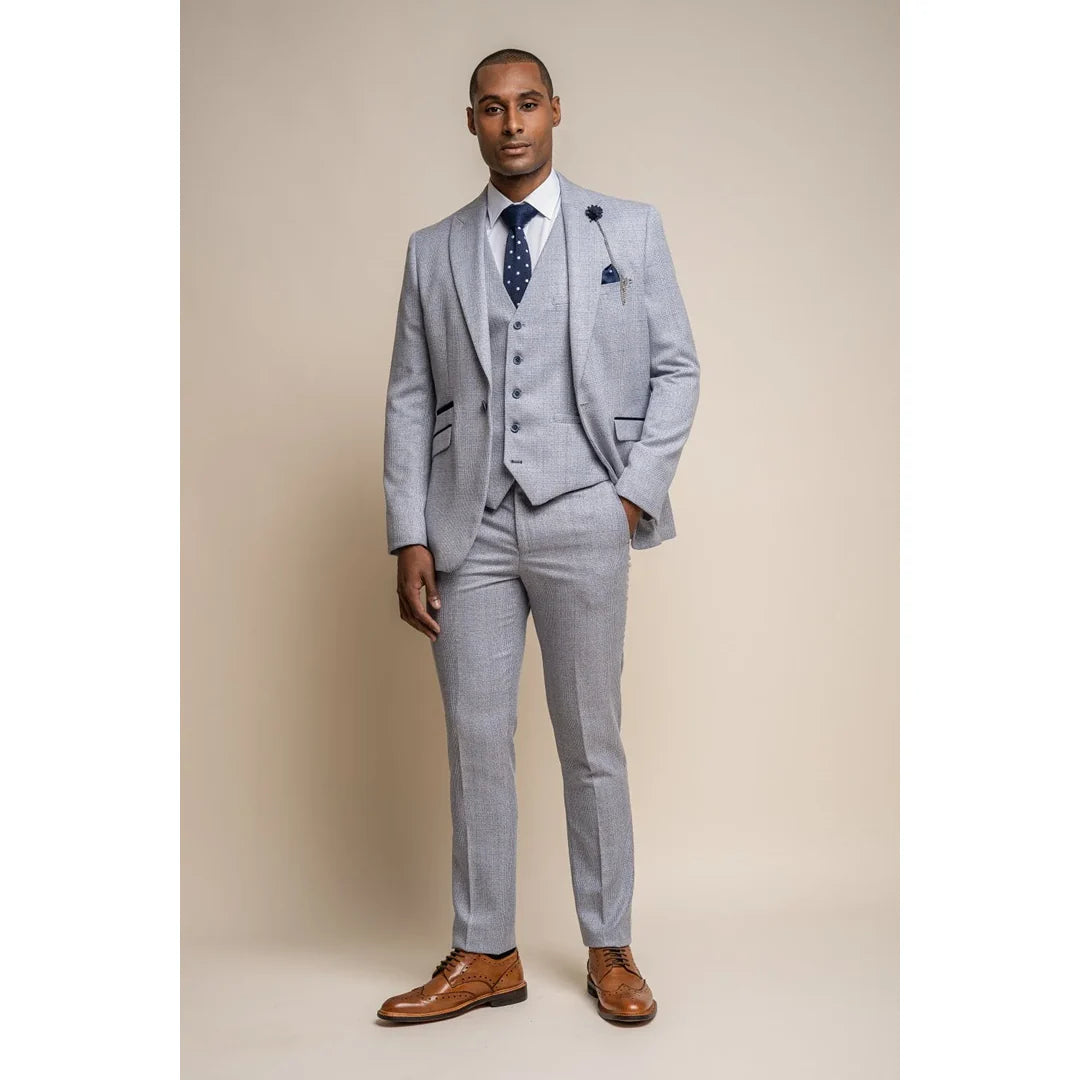 Caridi - Men's Light Blue Wedding Blazer