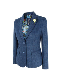 Ladies Blue Tweed Formal Blazer