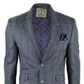 Heren vintage blazer met visgraatmotief - Cavani Albert - Charcoal