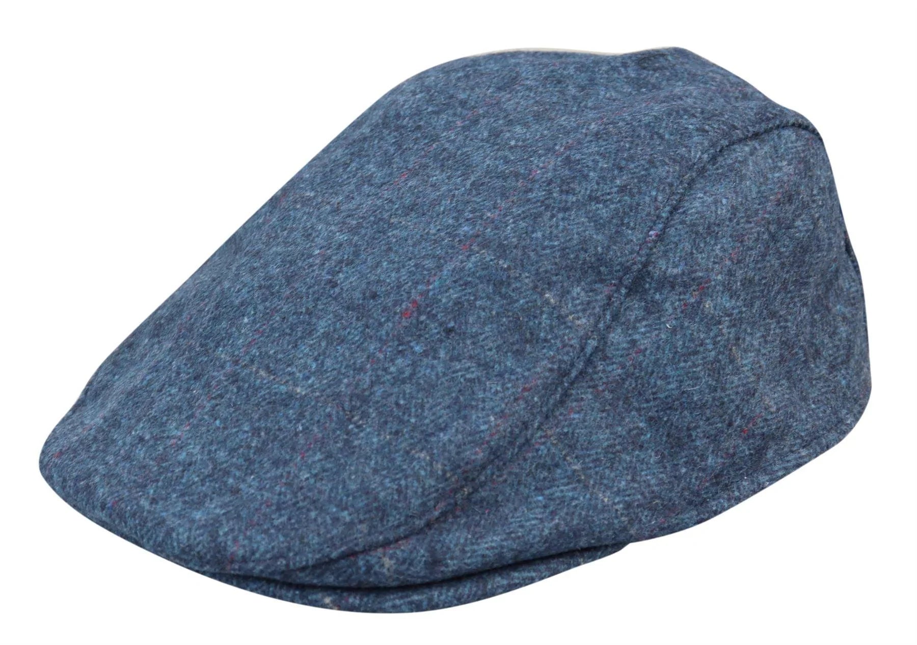 Mens Grandad Baker Flat Blue Cap 8 Panel Tweed Vintage Classic Smart Casual 1920s
