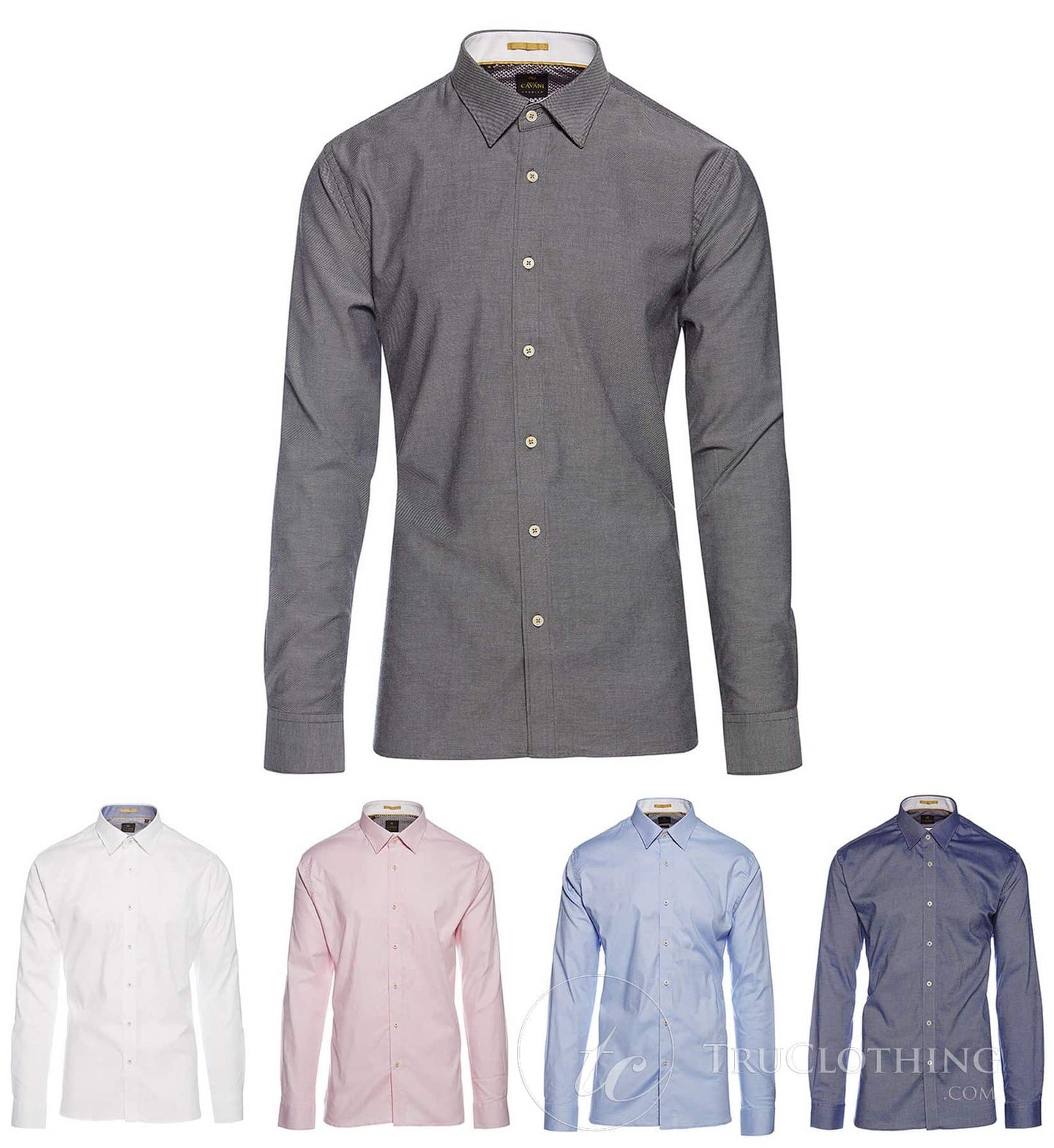 Cavani CV-65 - Men's Cotton Stretch Smart Shirt - Black/Blue/Navy/Pink/White