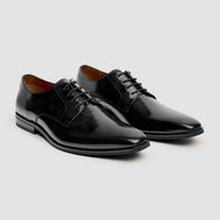 Chester - Zwarte, hoogglanzende Derby-schoenen voor heren