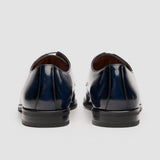 Chester - Herenschoenen in marineblauw met hoogglans afwerking