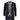 Men's Black 3-Piece Wedding Suit with Silver Cravat and Embellished Waistcoat