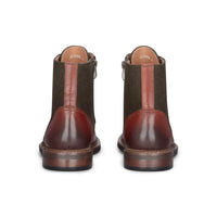 Clifford - Heren kakibruine brogue leren enkellaarsjes