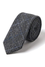 Vergelijk kleur Heren Tweed Herringbone Grijs Stropdas Pochet Ruit Klassiek
