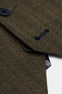 Damon - Heren olijfgroen dubbelrijs vest