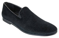 Elong DD0083 - Mens Velvet Slip On Paisley Driving Shoes Loafers Smart Casual Wine Navy Black