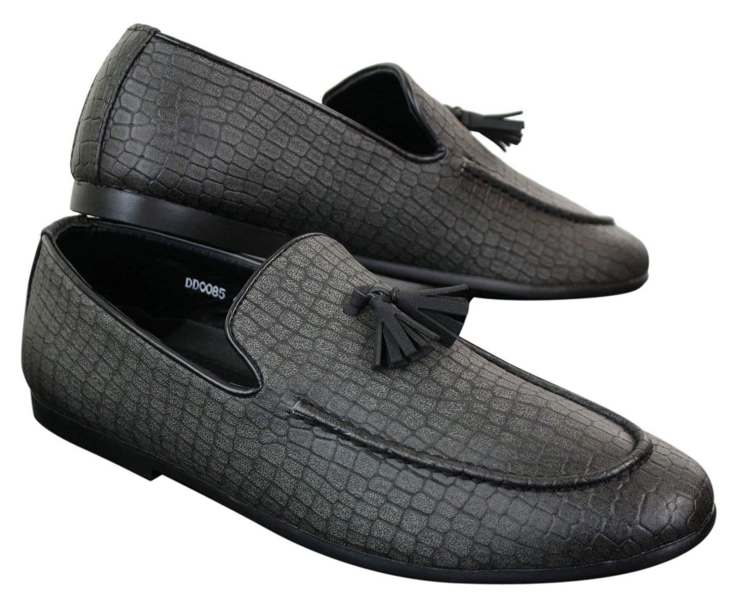 Elong DD0085 - Mens Snake Crocodile Leather PU Loafers Driving Shoes Slip On Tassel Comfort Vintage