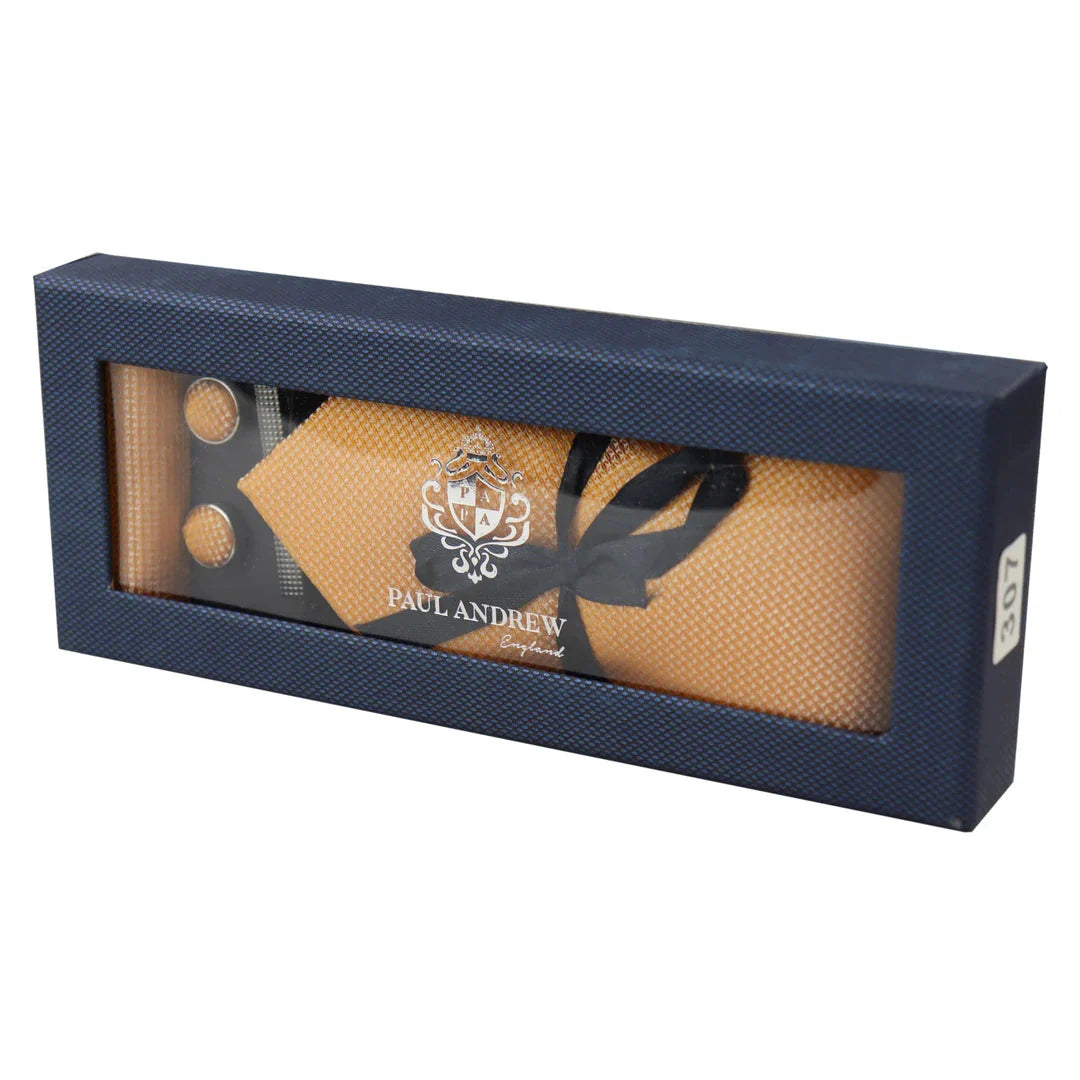 Diamond Neck Yellow Tie Gift Set Pocket Square Cuff Links Pin Tie For Shirt Satin