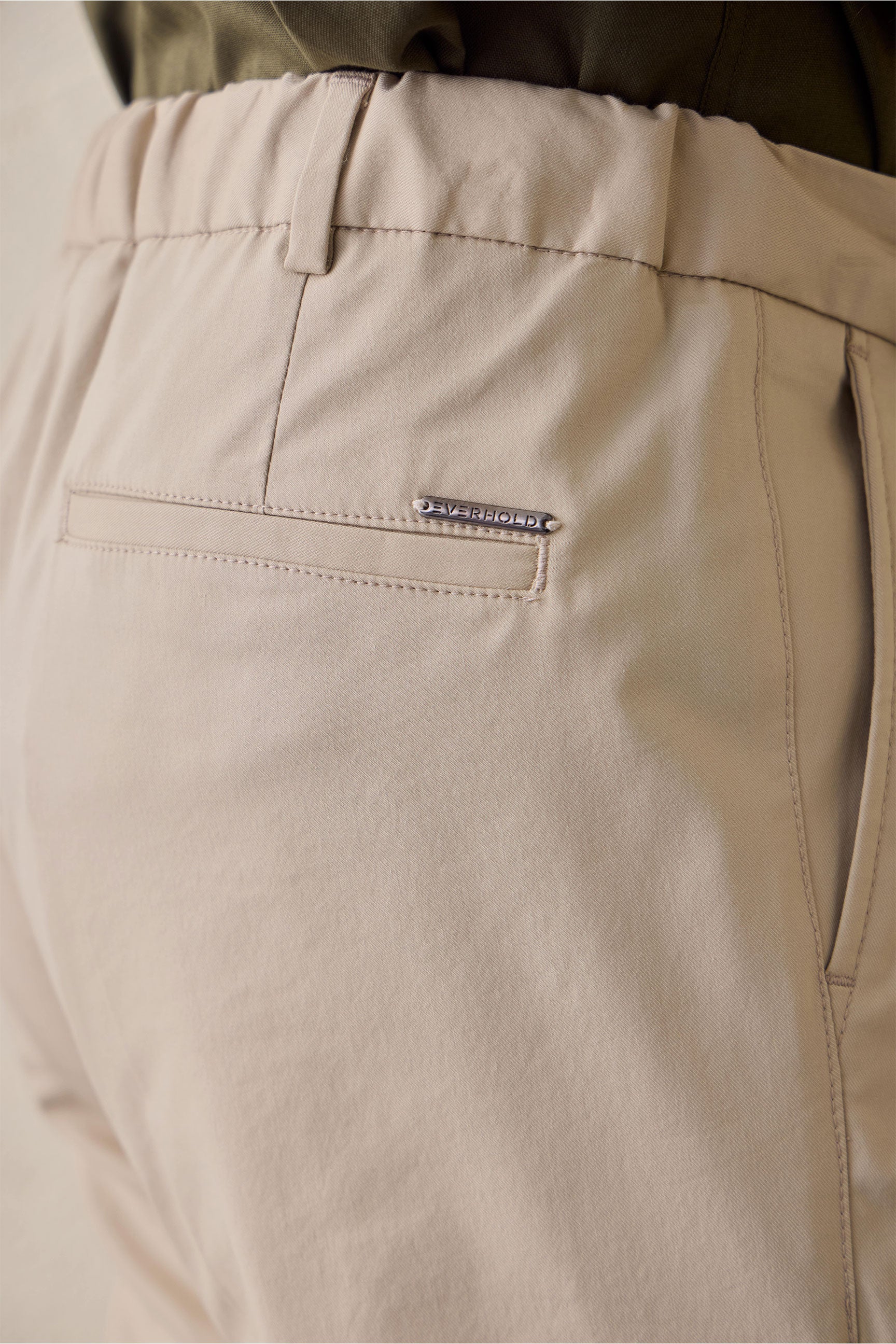 Beige geplooide smart casual broek voor heren, klassieke pasvorm