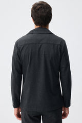 Herenblazer van zachte, antracietkleurige jersey, smart casual model