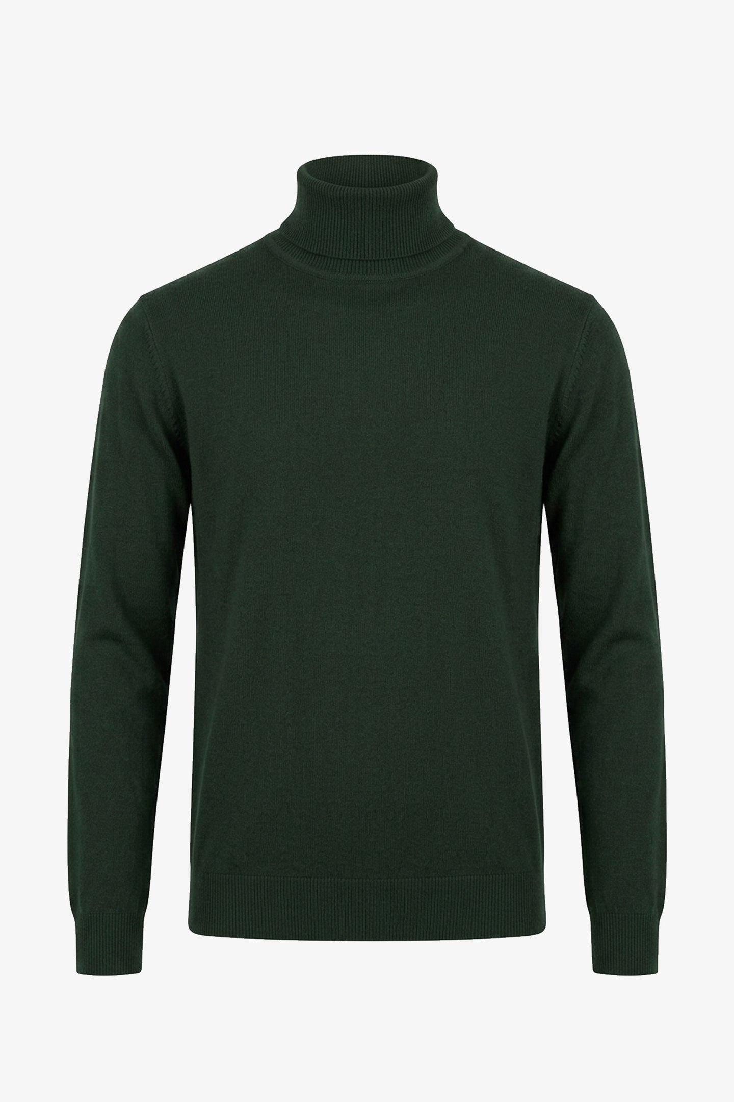 Groene coltrui voor heren, zachte viscosemix, gebreide trui met lange mouwen.