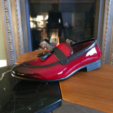 Men's Patent Tassel Slip On Red Loafers
