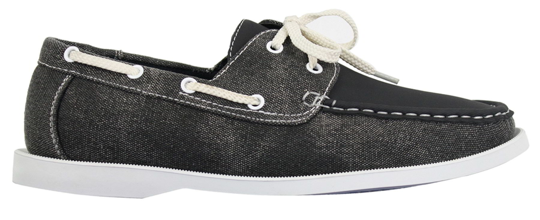 Mens Retro Denim Style Vintage Deck Boat Shoes Smart Casual Laced Navy Washed
