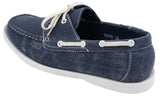Mens Retro Denim Style Vintage Deck Boat Shoes Smart Casual Laced Navy Washed