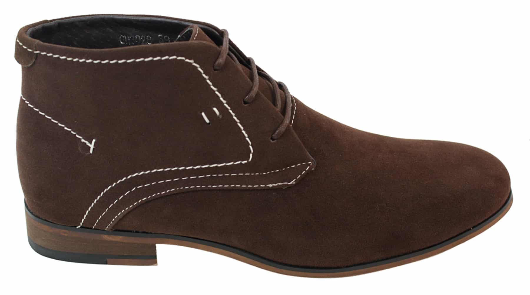 Mens Casual Suede Look Desert Ankle Boots Brown Black Navy Blue Leather Lined