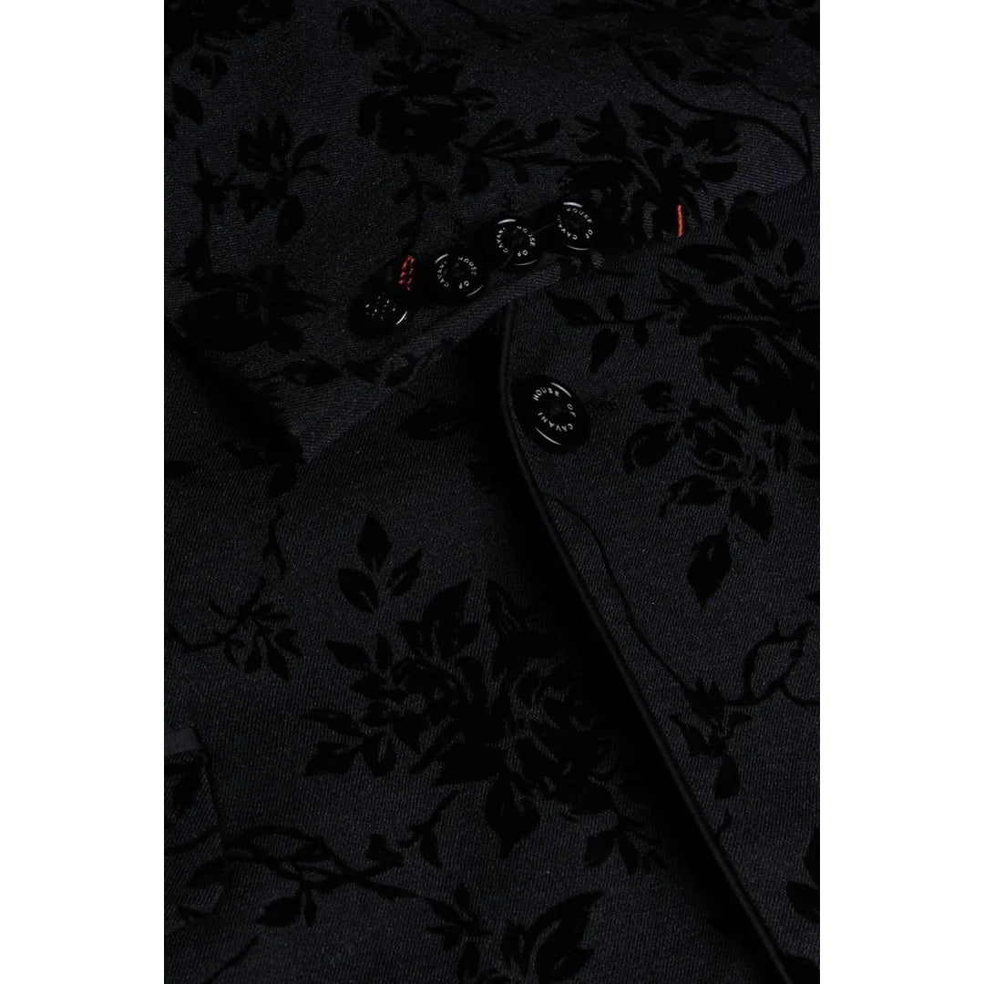 Georgi - Men's Black Floral Blazer
