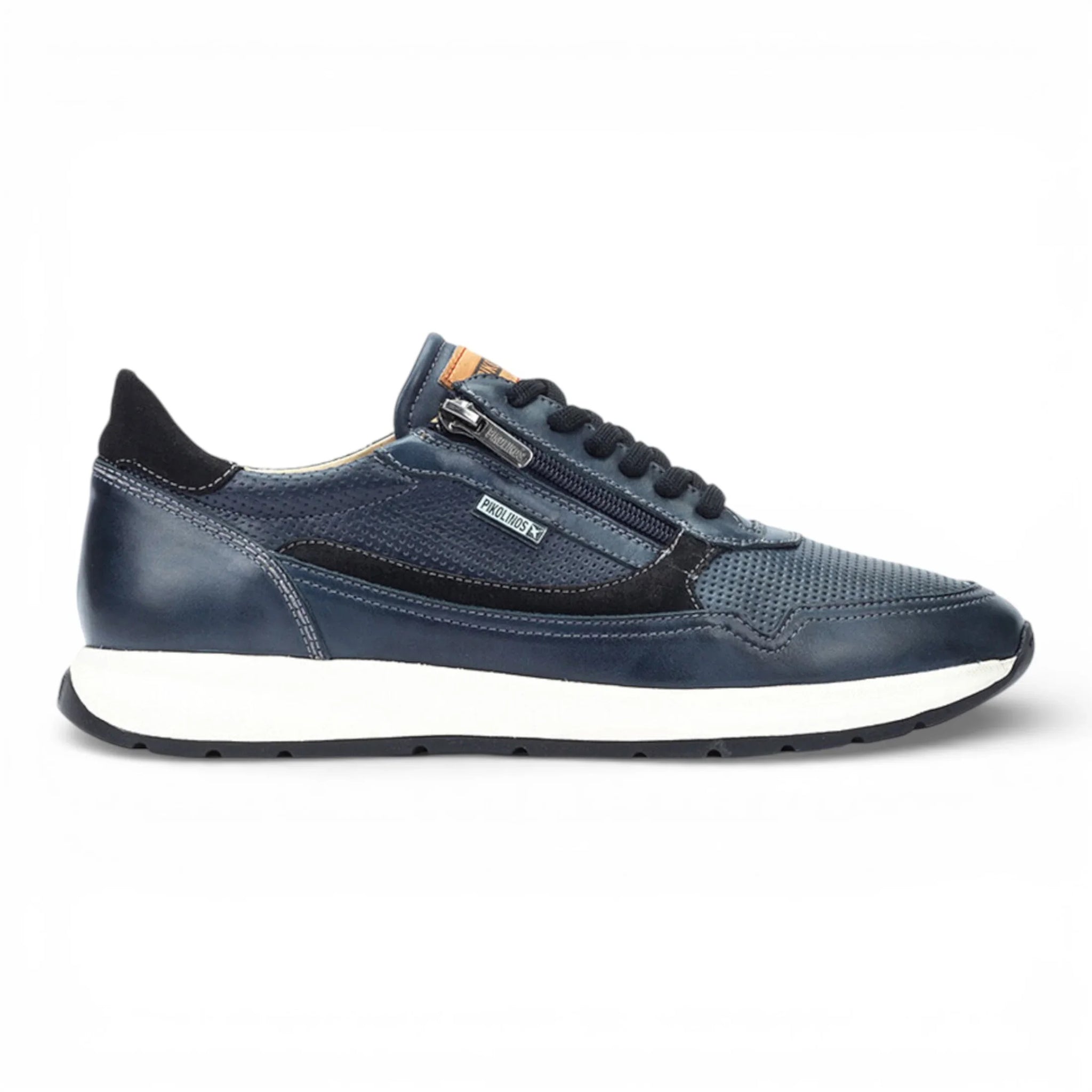 Getafe - Herensneakers van blauw leer, comfortabel om te dragen