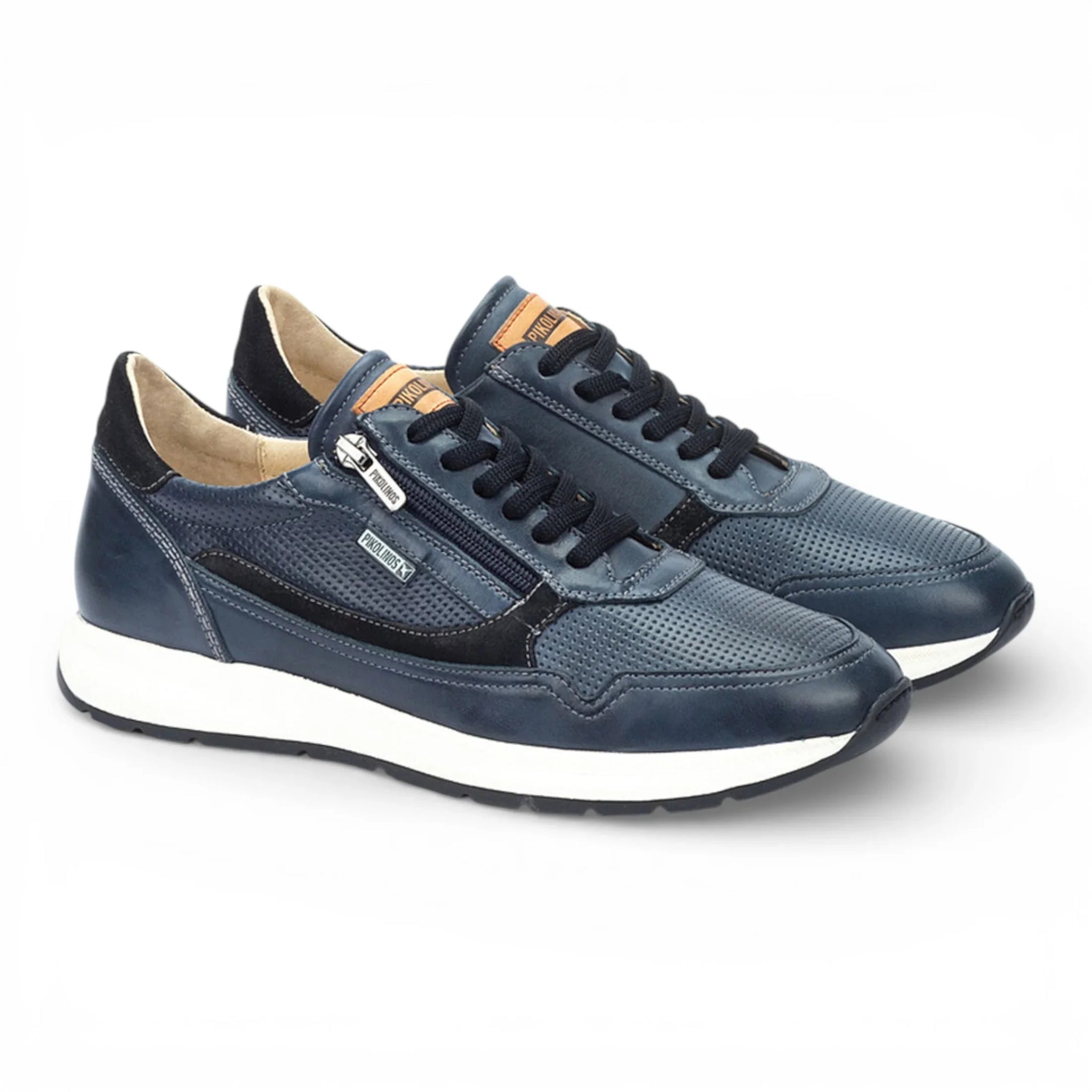 Getafe - Herensneakers van blauw leer, comfortabel om te dragen