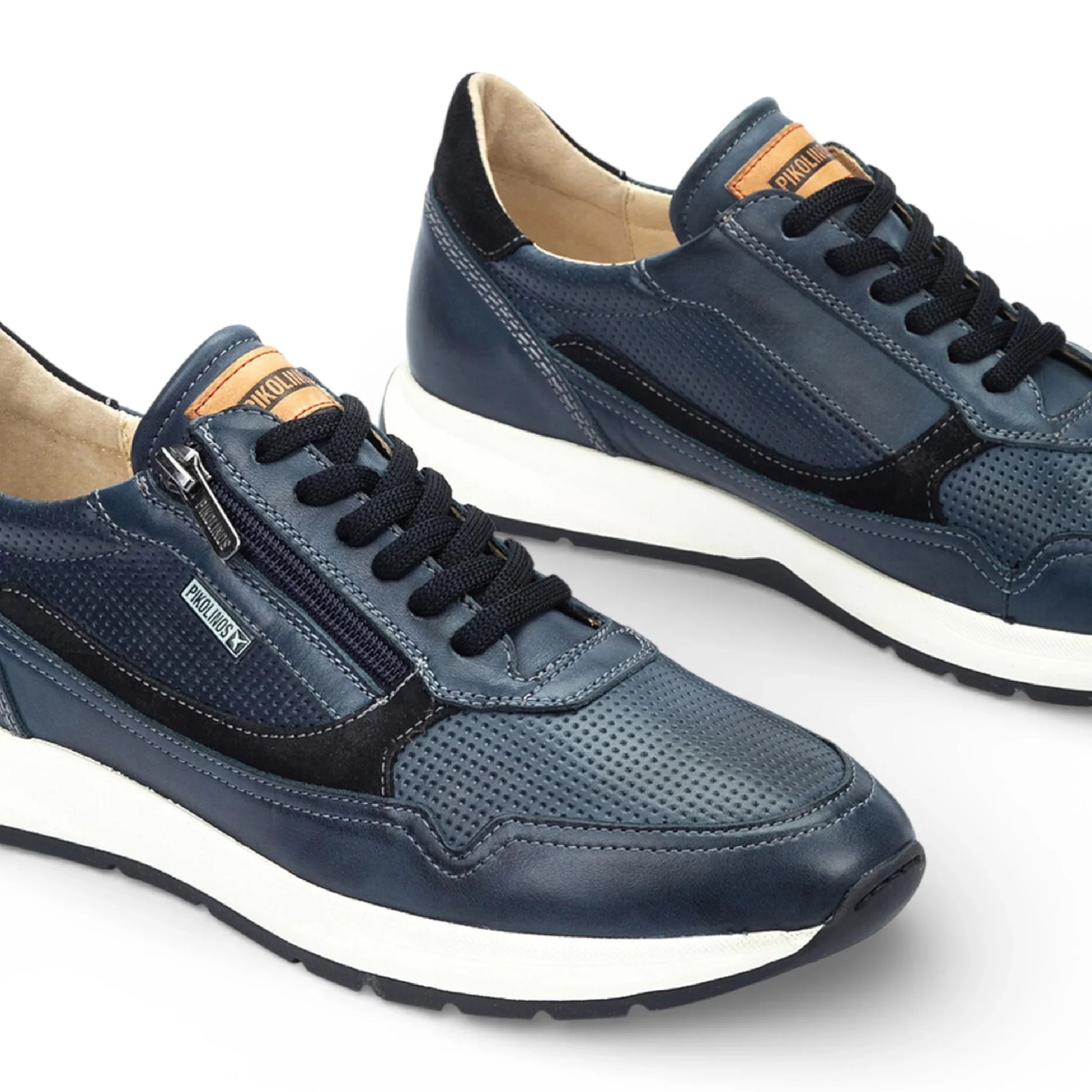 Getafe - Herensneakers van blauw leer, comfortabel om te dragen