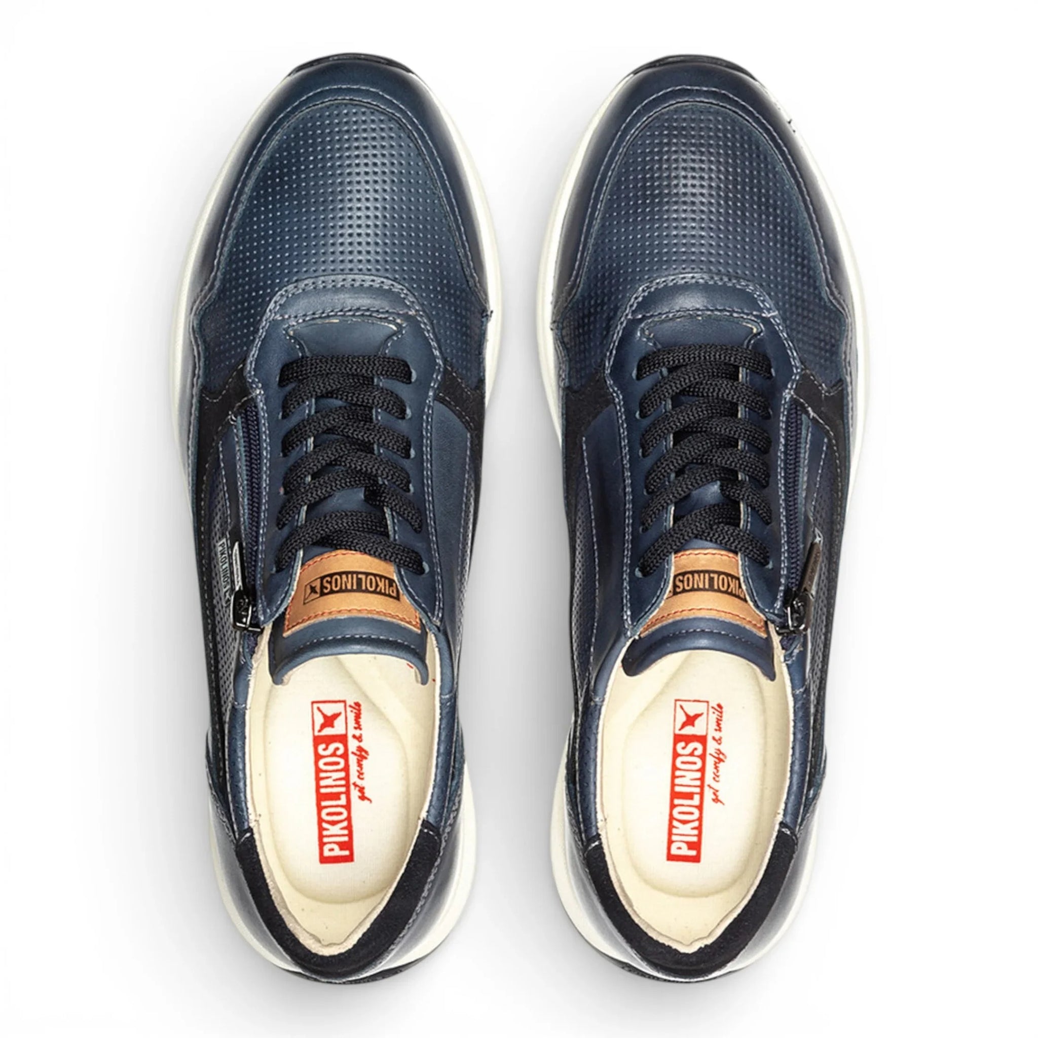 Getafe - Herensneakers van blauw leer, comfortabel om te dragen