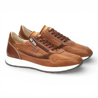 Getafe - Herensneakers van bruin leer, makkelijk te dragen