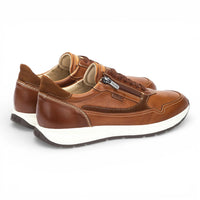 Getafe - Herensneakers van bruin leer, makkelijk te dragen