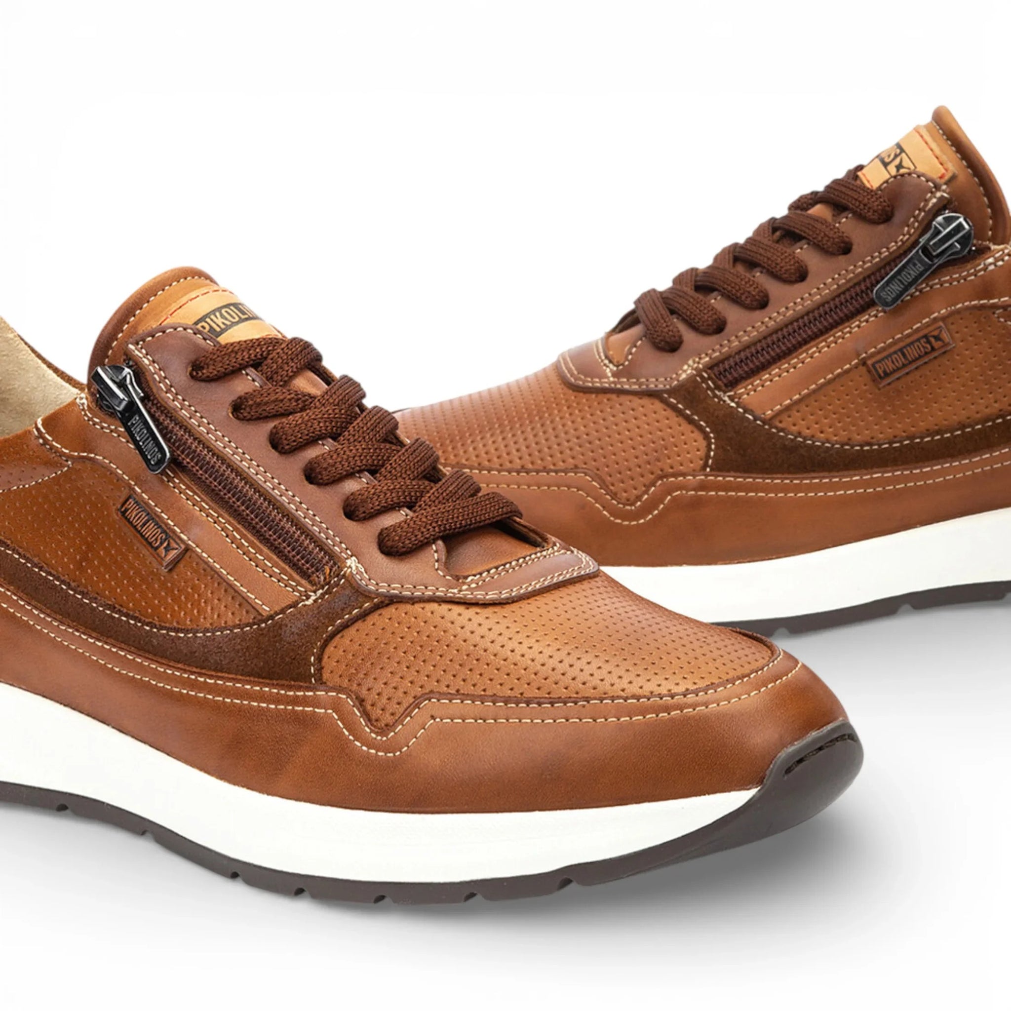 Getafe - Herensneakers van bruin leer, makkelijk te dragen
