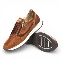 Getafe - Herensneakers van bruin leer, makkelijk te dragen