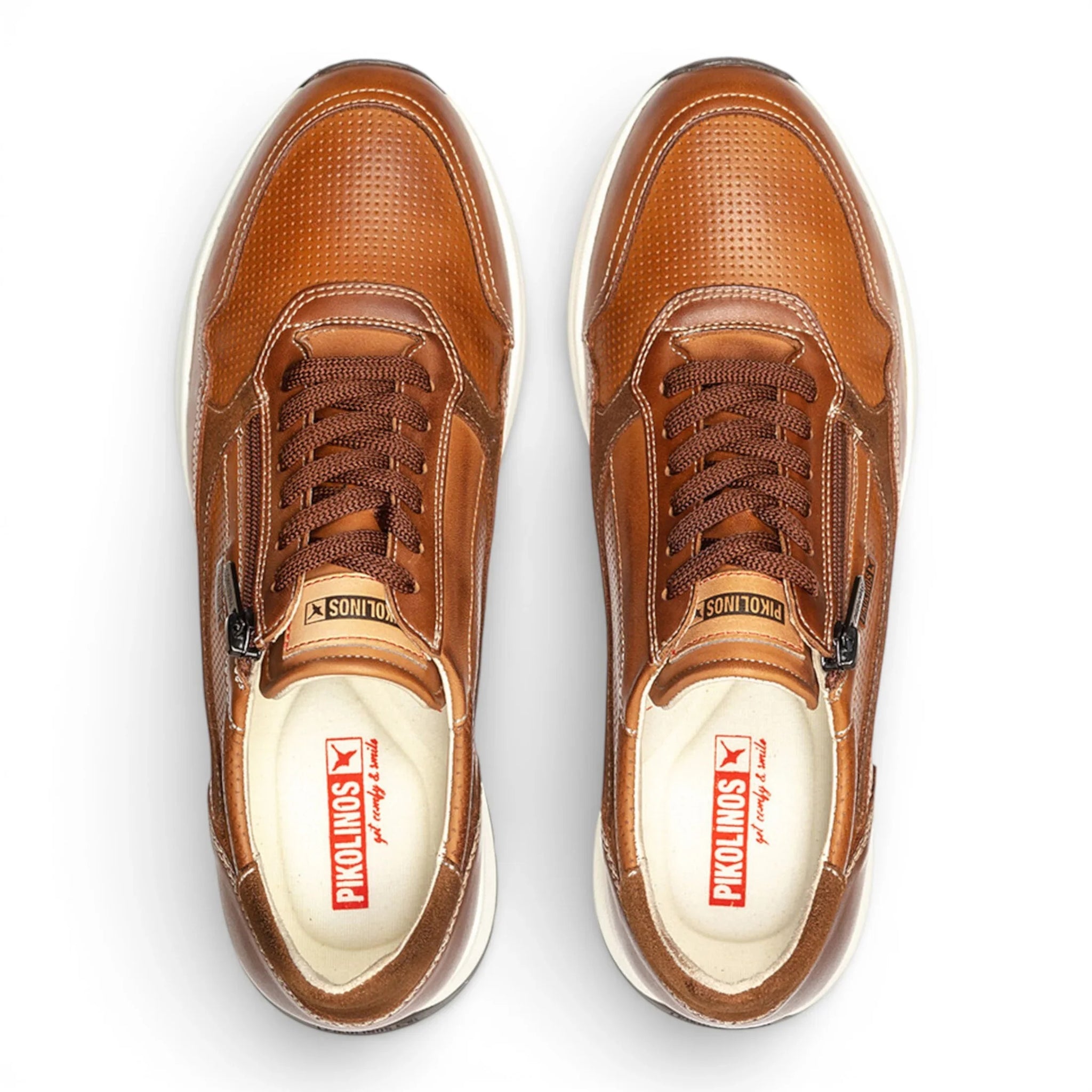 Getafe - Herensneakers van bruin leer, makkelijk te dragen